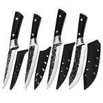 4 Piece Hand Forged Butcher Knife Set Wood Handle Boning Knives