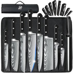 Home Cooking MDHAND 9pc Japanese Knives ABS Handle w/ Roll Bag Sharpener
