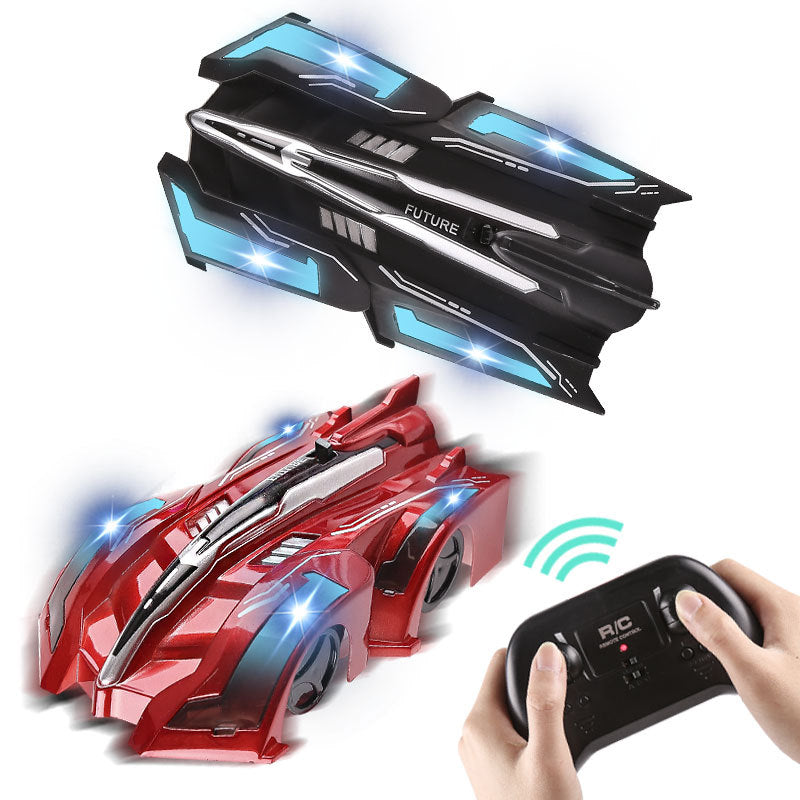 Rechargeable wall-climbing RC stunt car with remote control