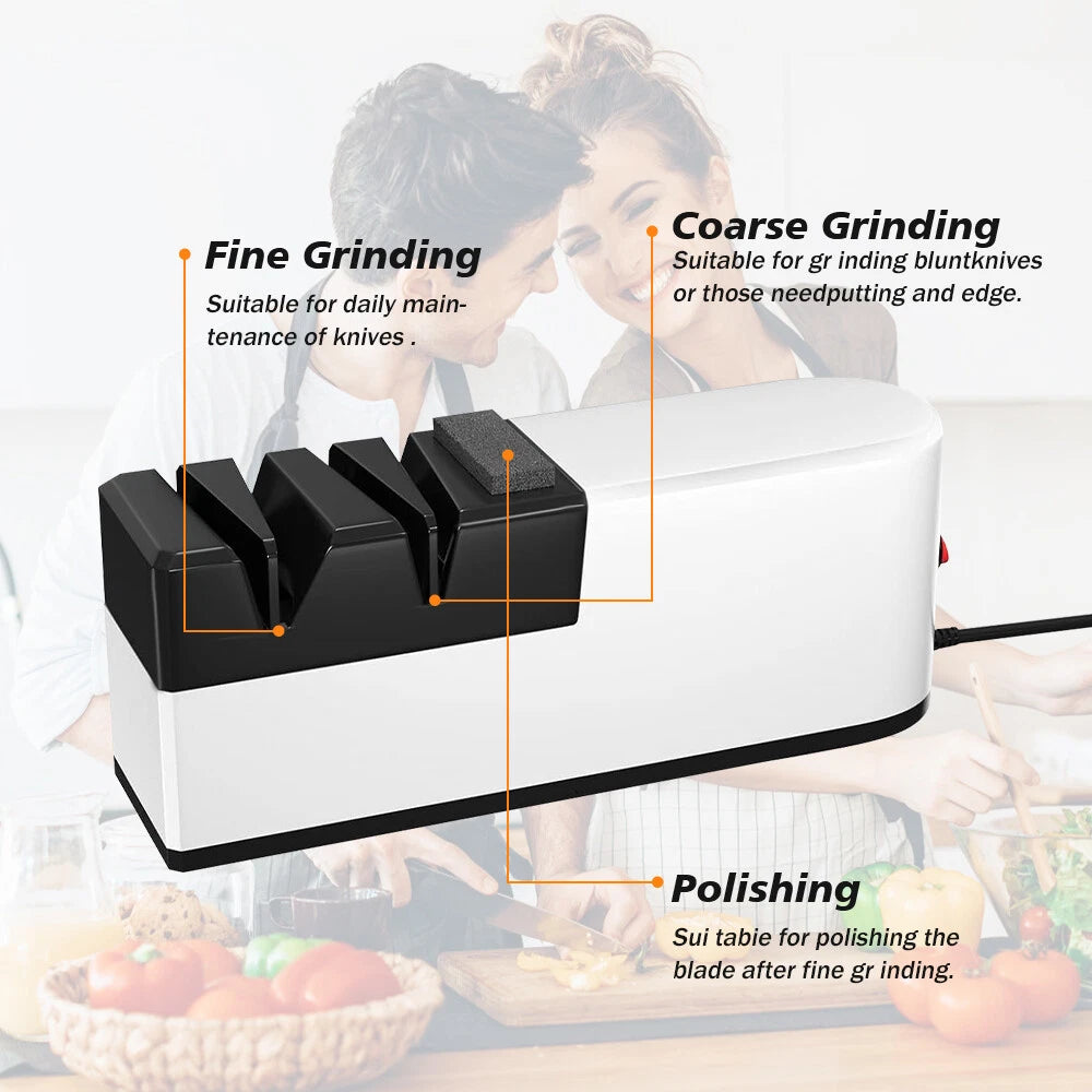 Electric Knife Sharpener 3 Speed Electric Cutter Blade Sharpener Multifunctional Scissor Blade Sharpener Minimalist Electric knife sharpening system for Kitchen Cooking