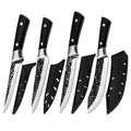 4 Piece Hand Forged Butcher Knife Set Wood Handle Boning Knives