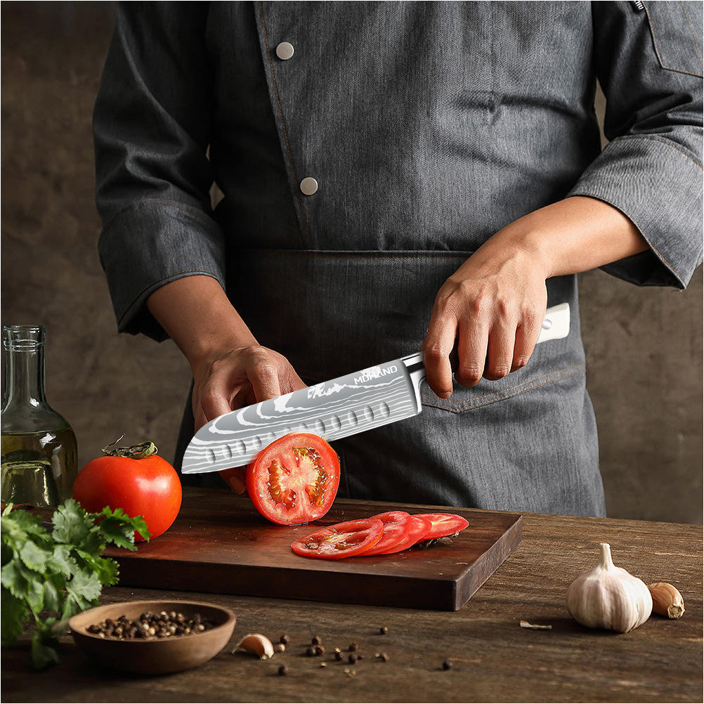 8-Piece Butcher Knife Set with ABS Handle & Nylon Roll Bag