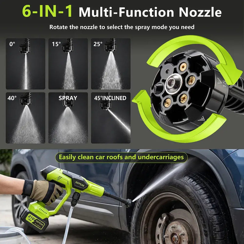 21V Cordless Pressure Washer | 1450 PSI Handheld for Car Garden Patio Cleaning