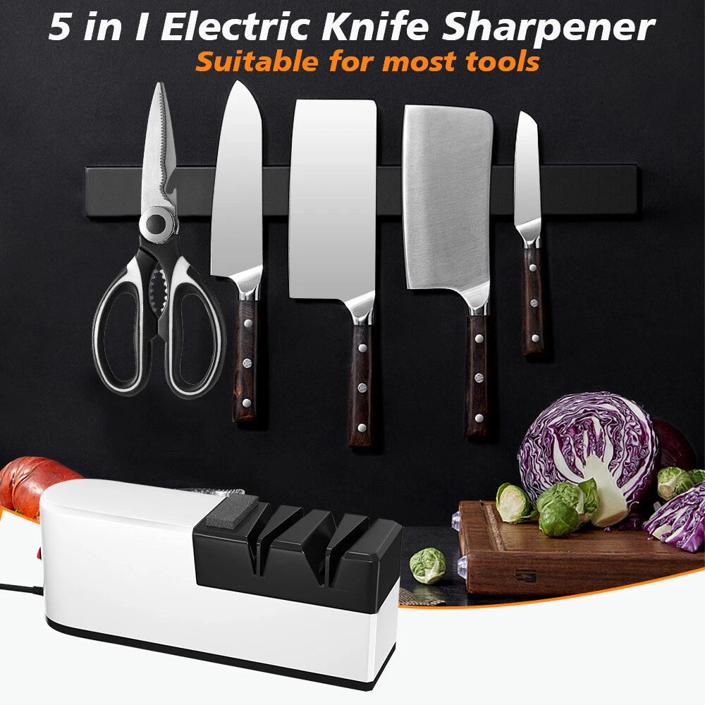 Electric Knife Sharpener 3 Speed Electric Cutter Blade Sharpener Multifunctional Scissor Blade Sharpener Minimalist Electric knife sharpening system for Kitchen Cooking