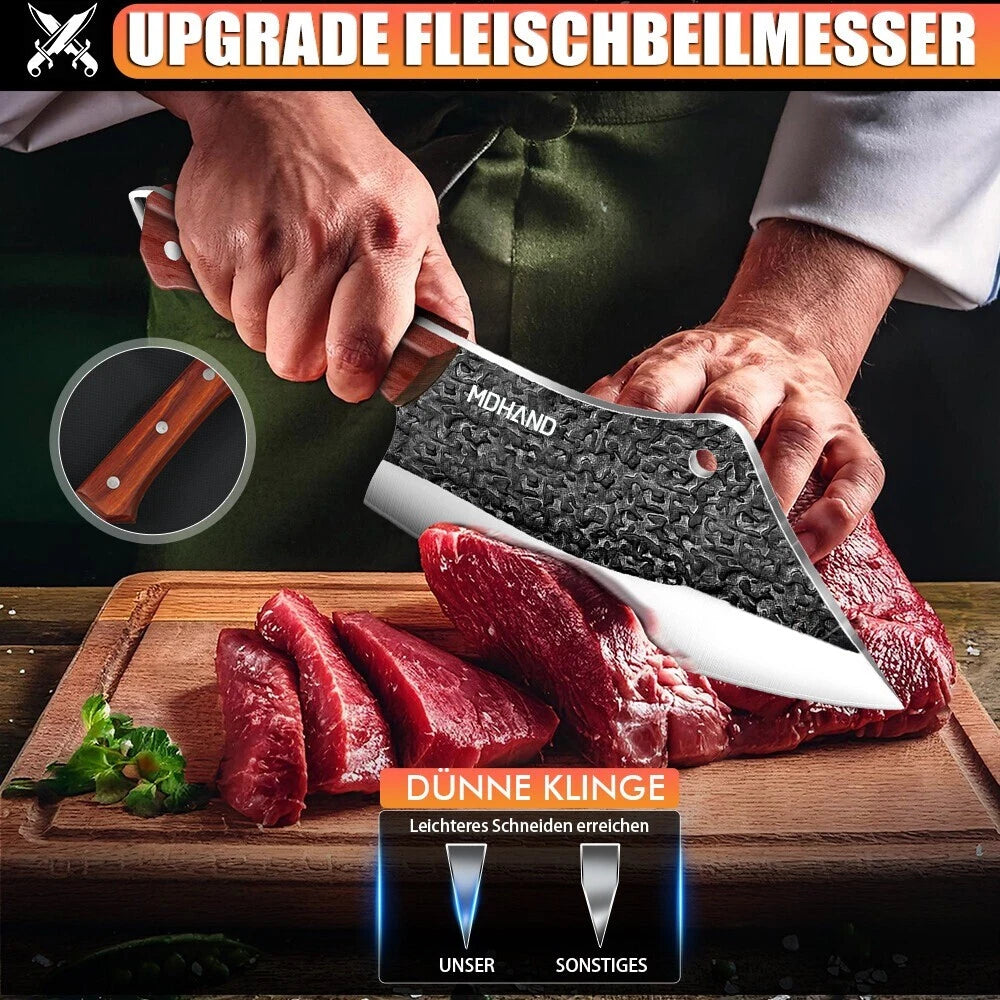 Butcher Boning Knife Hand Forged Steel Chef Knife Set Kitchen Knife Meat Cleaver