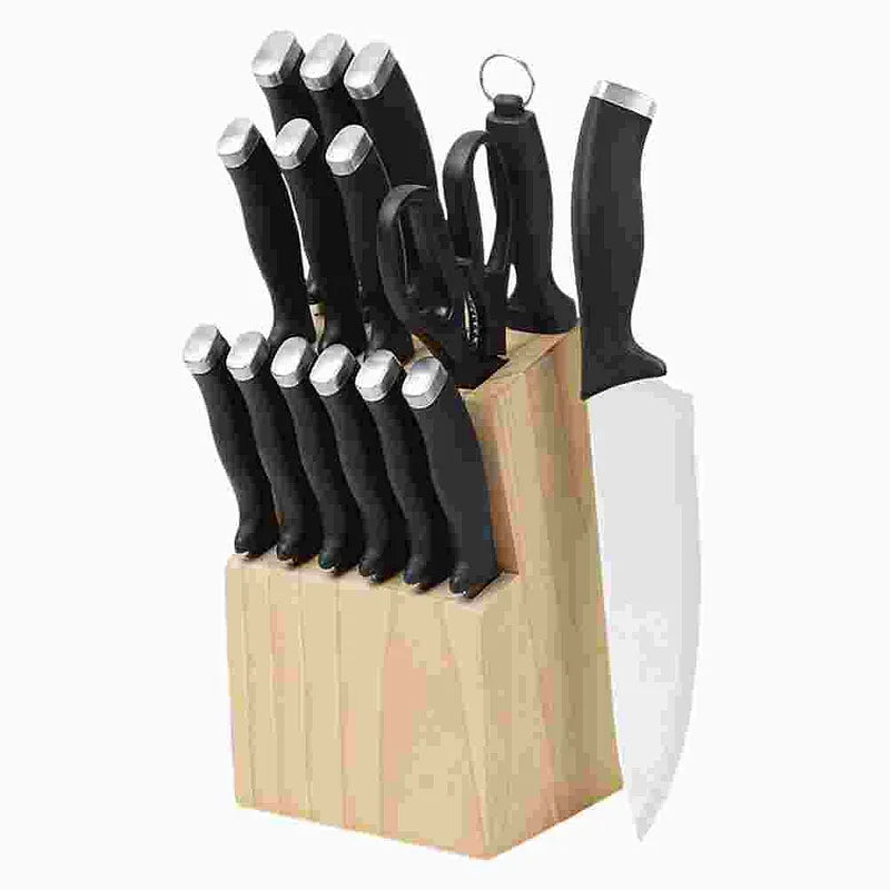 16-Piece Kitchen Knife Set with Wood Block