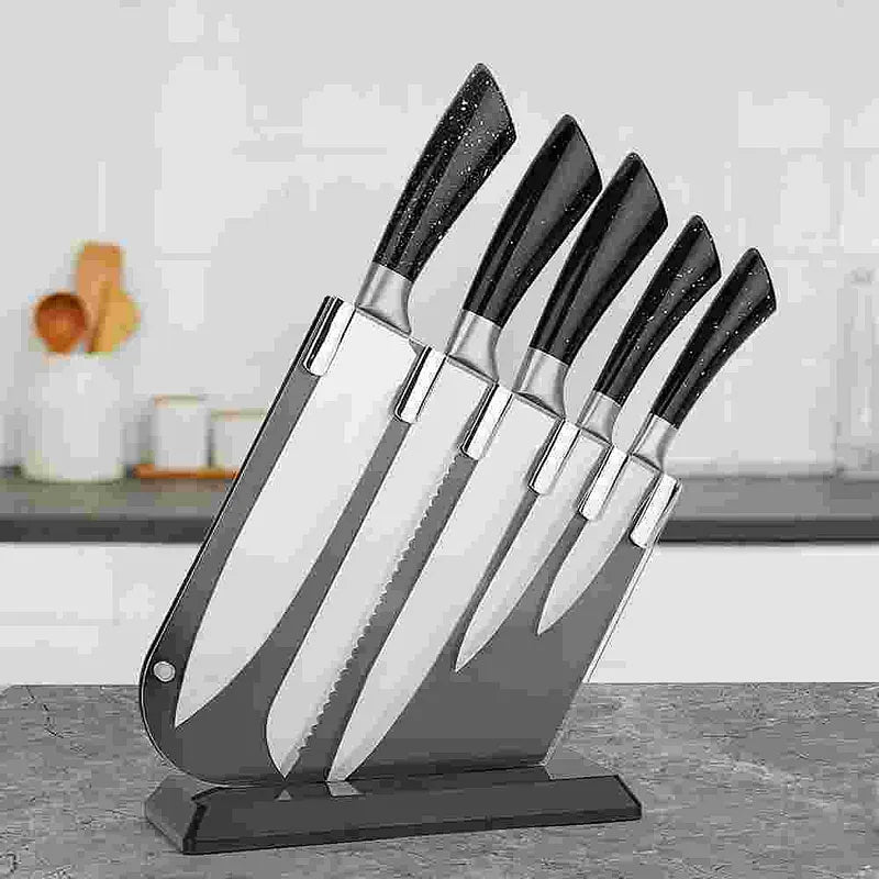 Black 6-Piece Kitchen Knife Set