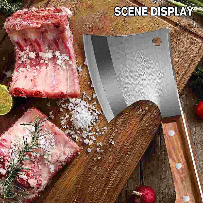 Axe-Style Bone Cleaver, Heavy Duty Stainless Steel Meat Chopper