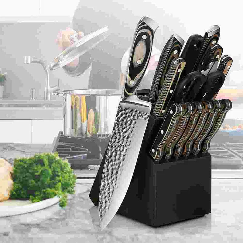 15-Piece Kitchen Knife Set with Acacia Wood Block