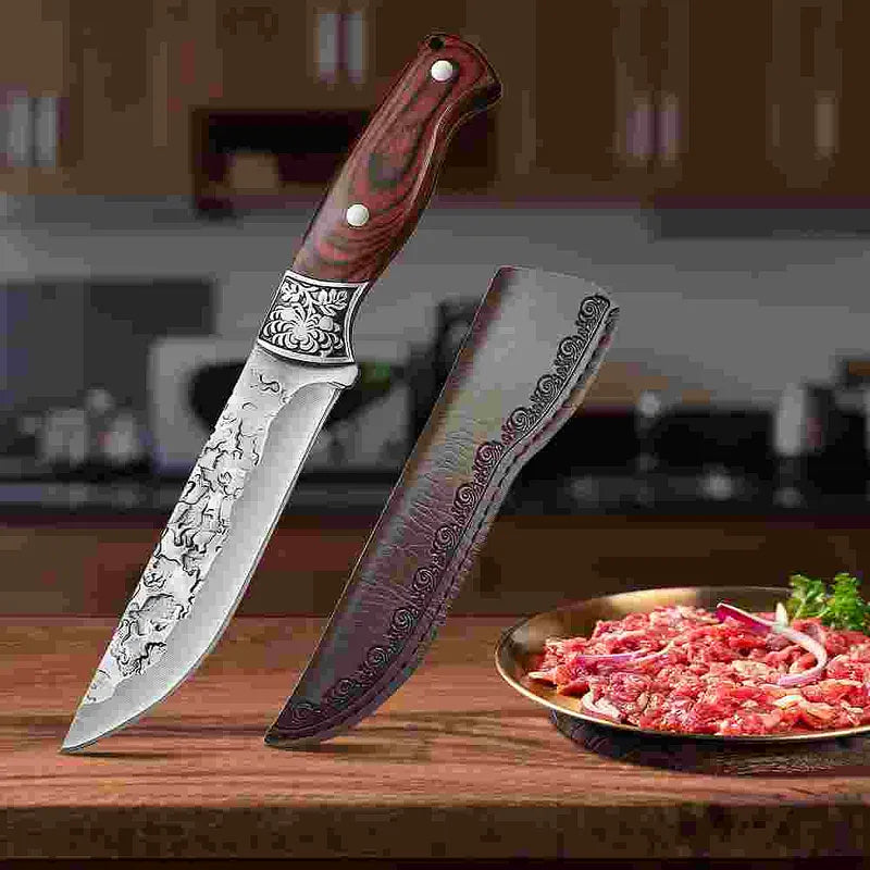 Red No. 3 Kitchen Knife with PU Sheath