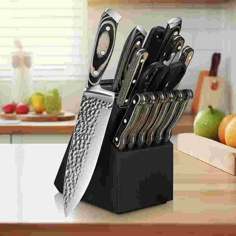 15-Piece Kitchen Knife Set with Acacia Wood Block