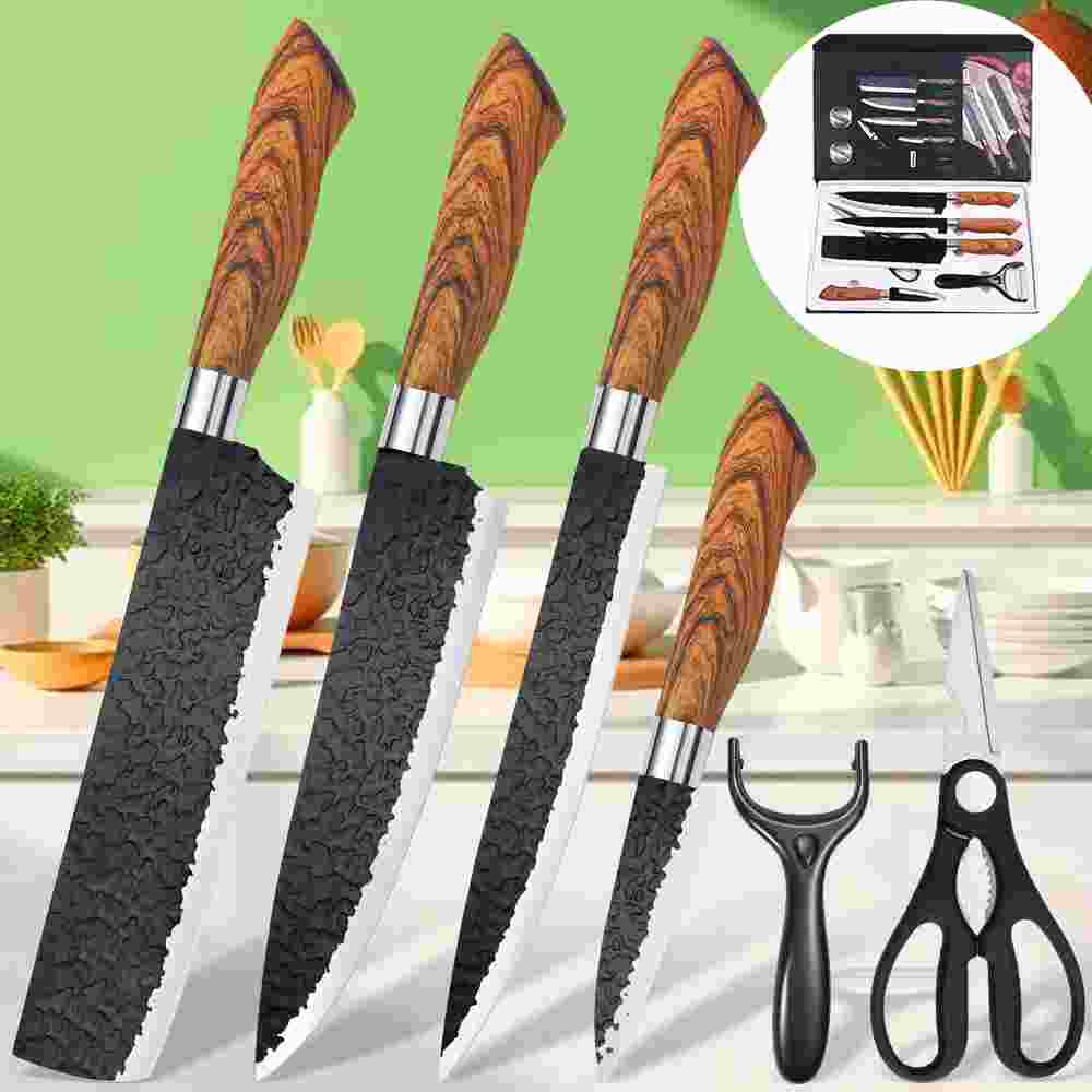 Hammered 6-Piece Kitchen Knife Set