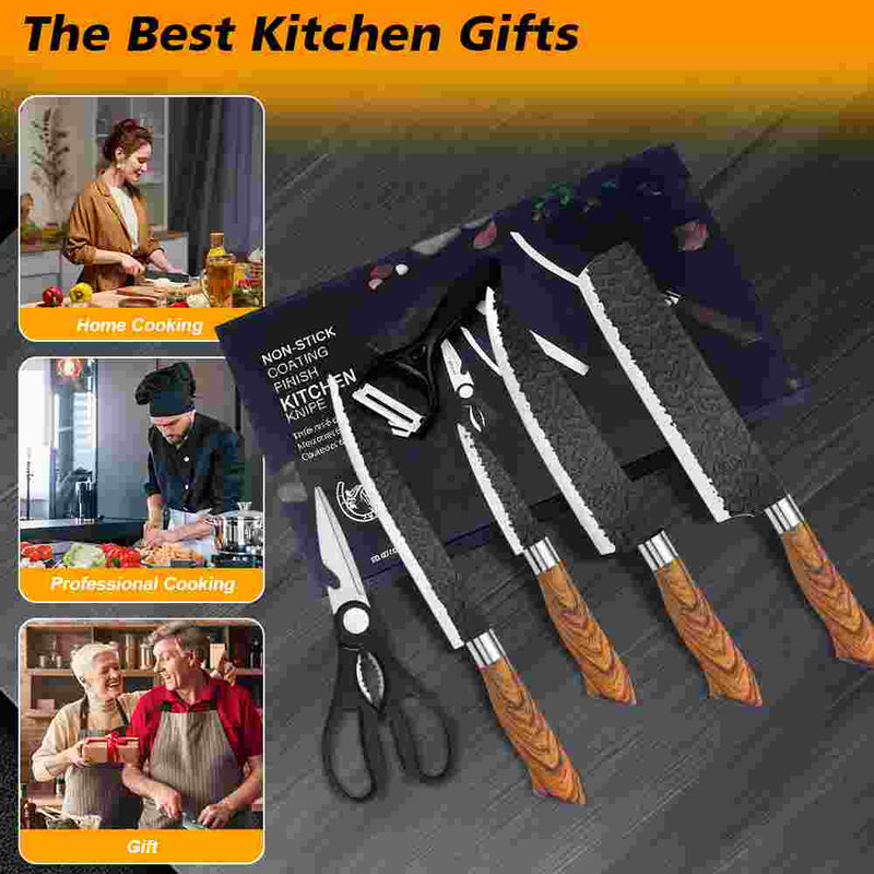Hammered 6-Piece Kitchen Knife Set