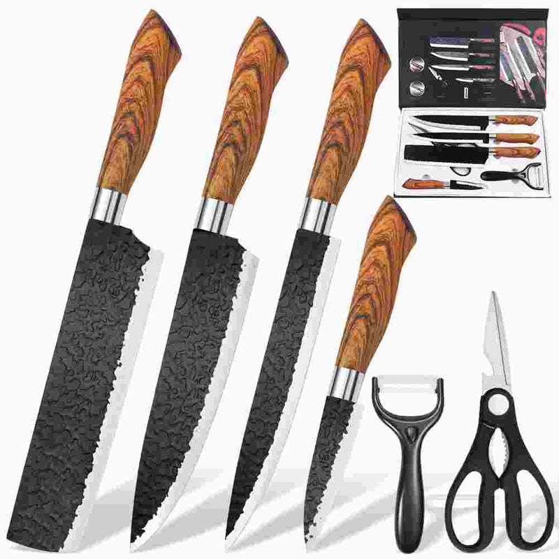 Hammered 6-Piece Kitchen Knife Set