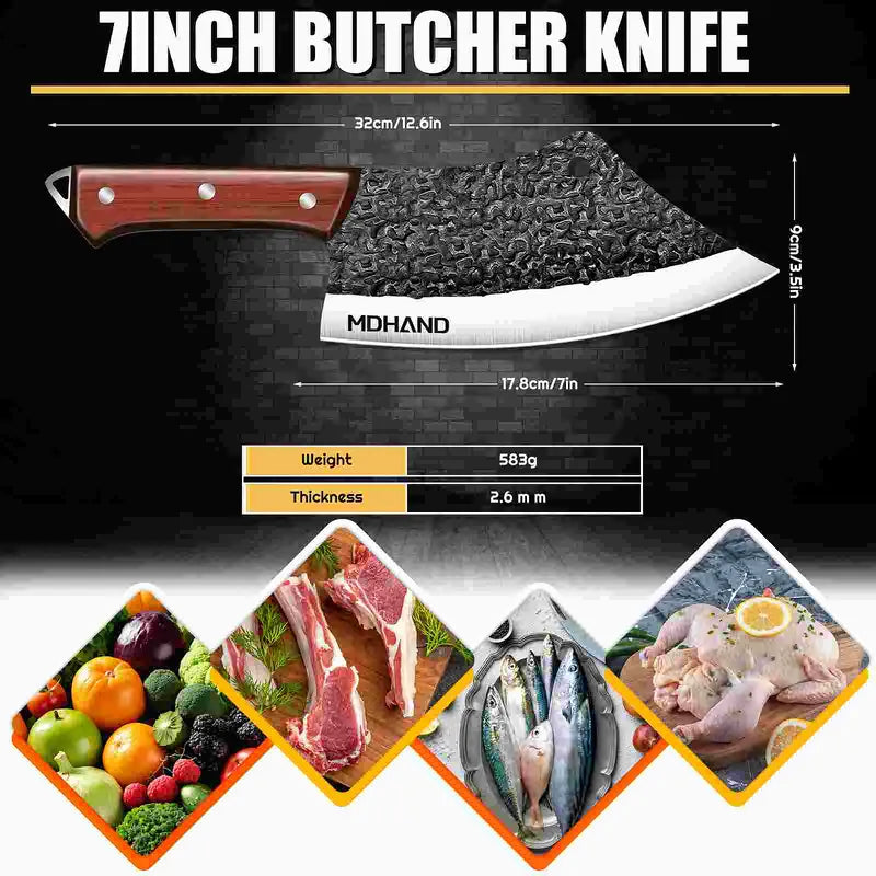 Hammered Black Kitchen Knife Collection