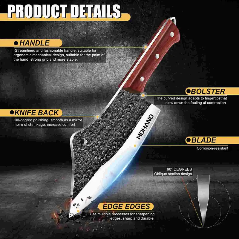 Hammered Black Kitchen Knife Collection