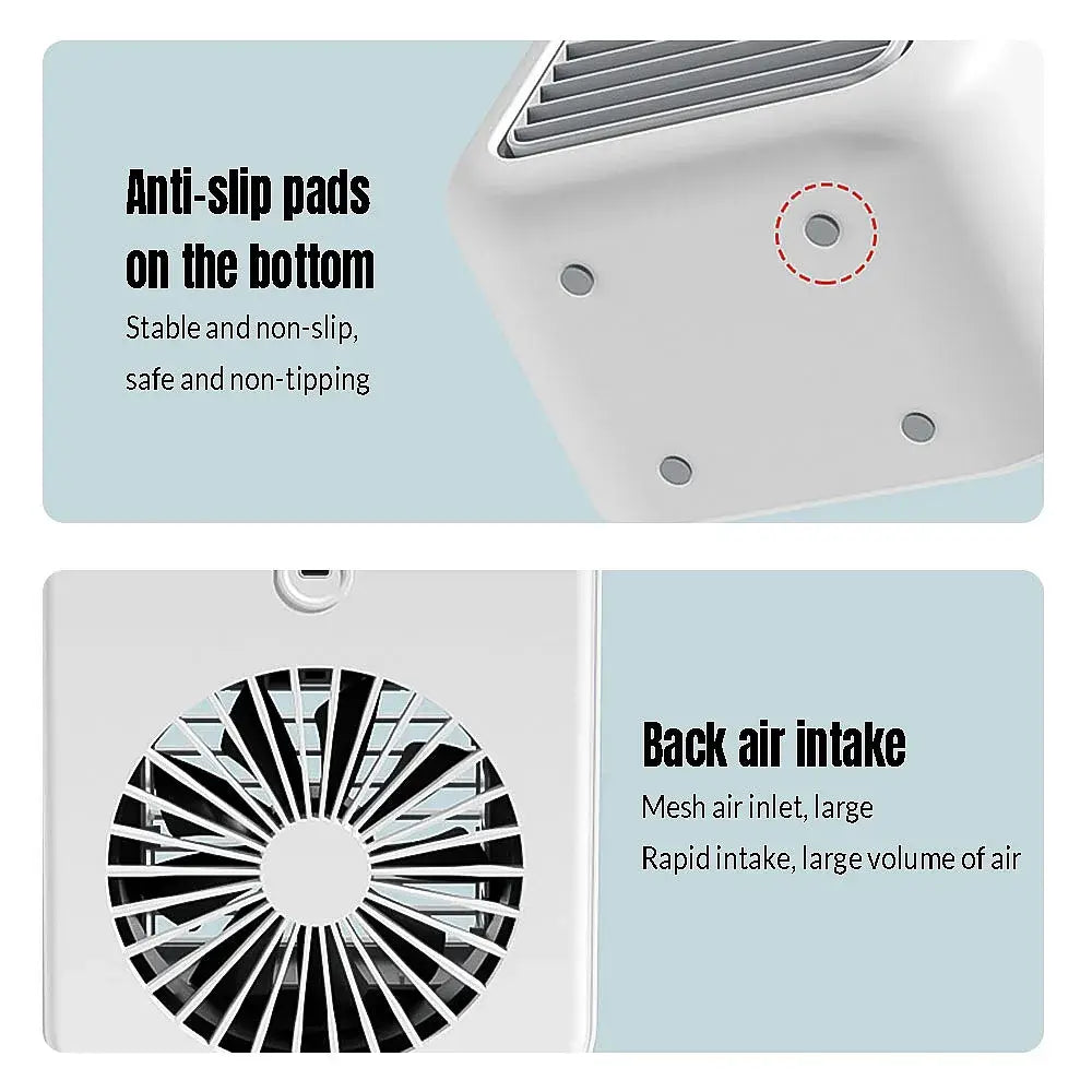 Q8 Mini Desk Air Cooler | Rechargeable Quiet Evaporative Cooler Humidifier