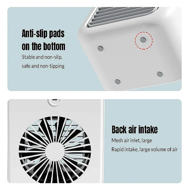Q8 Mini Desk Air Cooler | Rechargeable Quiet Evaporative Cooler Humidifier