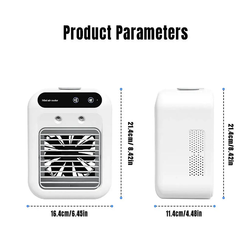 Q8 Mini Desk Air Cooler | Rechargeable Quiet Evaporative Cooler Humidifier