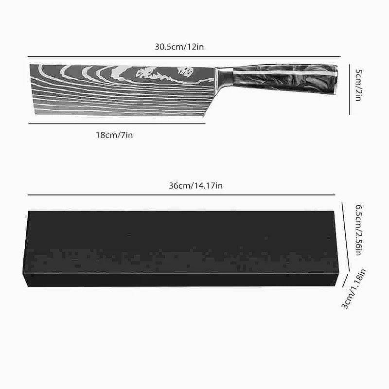 Ultra Sharp Forged Damascus Knives Black Resin Handle Chef & Nakiri Knife