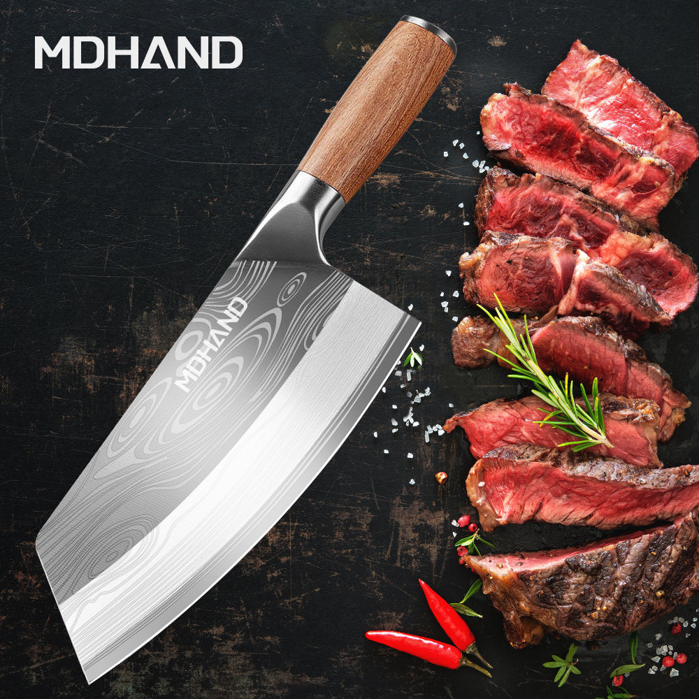Handmade Damascus Knife - Forged Pattern Blade, High-Carbon Steel, Ergonomic Handle with Premium Gift Box