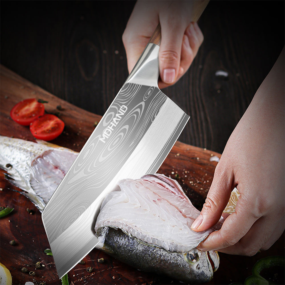 Handmade Damascus Knife - Forged Pattern Blade, High-Carbon Steel, Ergonomic Handle with Premium Gift Box
