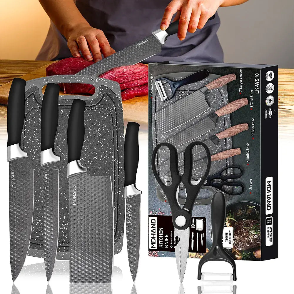 High Carbon Stainless Steel Chef Knife Set Ultra-Sharp Kitchen Cleaver Knives