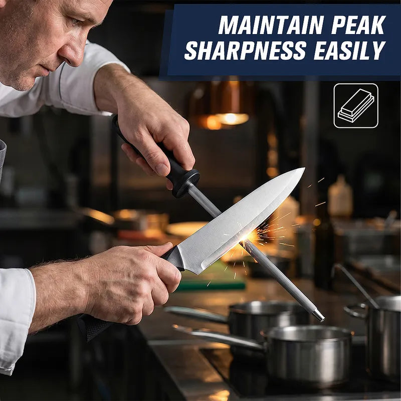 15 Piece Kitchen Knife Set MDHAND Stainless Steel with Block Shears