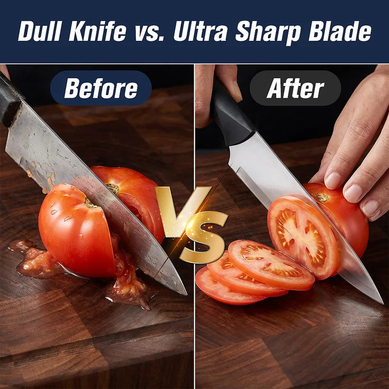 15 Piece Kitchen Knife Set MDHAND Stainless Steel with Block Shears