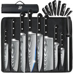 Home Cooking MDHAND 9pc Japanese Knives ABS Handle w/ Roll Bag Sharpener