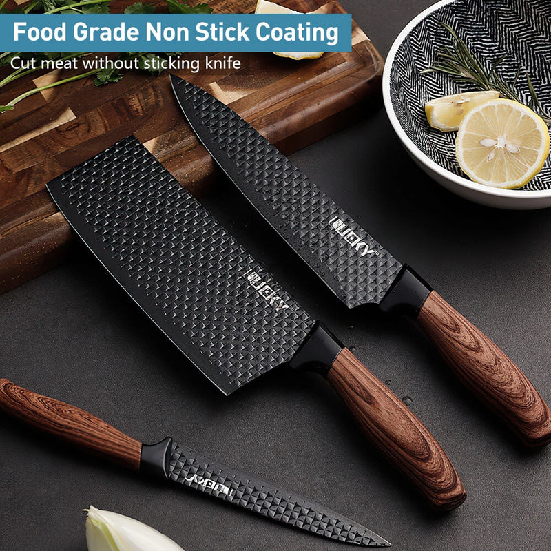 High Carbon Stainless Steel Chef Knife Set Ultra-Sharp Kitchen Cleaver Knives