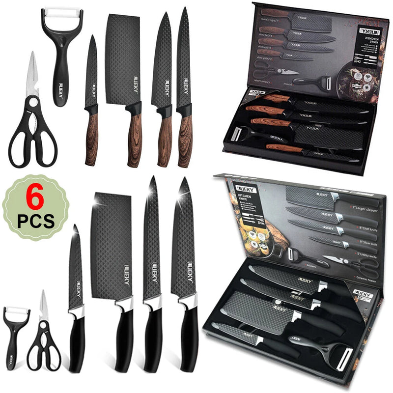 High Carbon Stainless Steel Chef Knife Set Ultra-Sharp Kitchen Cleaver Knives
