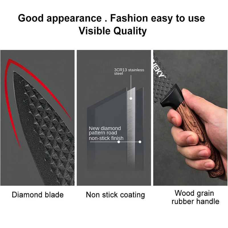 High Carbon Stainless Steel Chef Knife Set Ultra-Sharp Kitchen Cleaver Knives