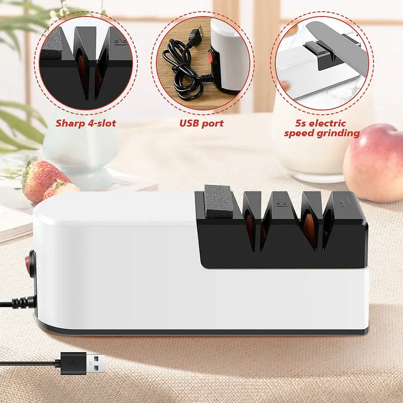 MDHAND 3 Speed Electric Knife Sharpener | Multifunctional for Knives Scissors Kitchen