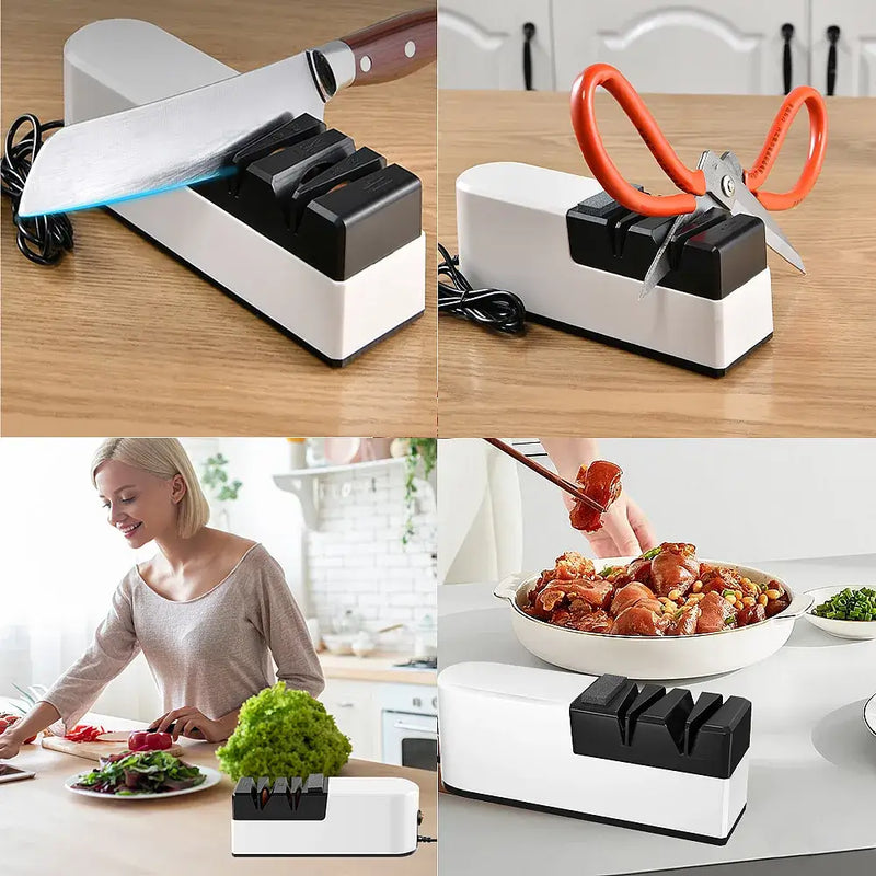 MDHAND 3 Speed Electric Knife Sharpener | Multifunctional for Knives Scissors Kitchen
